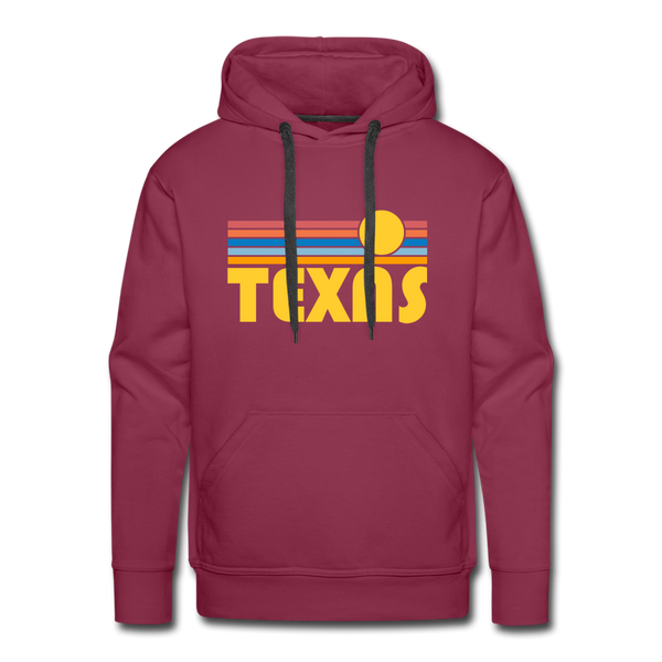 Premium Texas Hoodie - Retro Sun Premium Men's Texas Sweatshirt / Hoodie - burgundy
