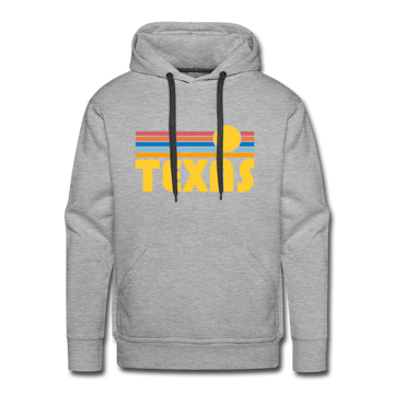 Premium Texas Hoodie - Retro Sun Premium Men's Texas Sweatshirt / Hoodie - heather grey