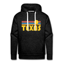 Premium Texas Hoodie - Retro Sun Premium Men's Texas Sweatshirt / Hoodie - charcoal grey