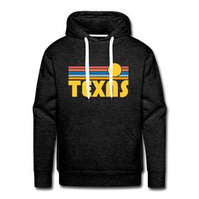 Premium Texas Hoodie - Retro Sun Premium Men's Texas Sweatshirt / Hoodie - charcoal grey