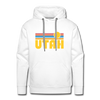 Premium Utah Hoodie - Retro Sun Premium Men's Utah Sweatshirt / Hoodie - white