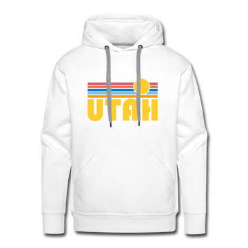 Premium Utah Hoodie - Retro Sun Premium Men's Utah Sweatshirt / Hoodie - white
