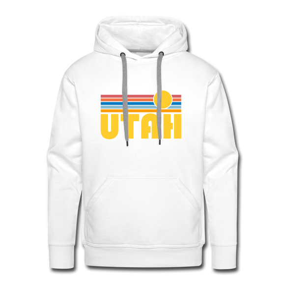Premium Utah Hoodie - Retro Sun Premium Men's Utah Sweatshirt / Hoodie - white