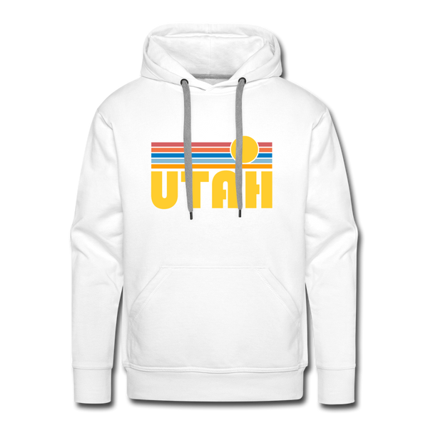 Premium Utah Hoodie - Retro Sun Premium Men's Utah Sweatshirt / Hoodie - white