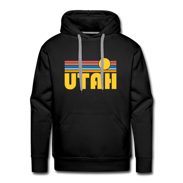 Premium Utah Hoodie - Retro Sun Premium Men's Utah Sweatshirt / Hoodie - black