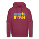 Premium Utah Hoodie - Retro Sun Premium Men's Utah Sweatshirt / Hoodie - burgundy