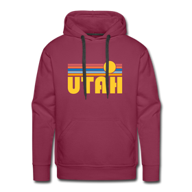 Premium Utah Hoodie - Retro Sun Premium Men's Utah Sweatshirt / Hoodie - burgundy