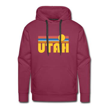 Premium Utah Hoodie - Retro Sun Premium Men's Utah Sweatshirt / Hoodie - burgundy