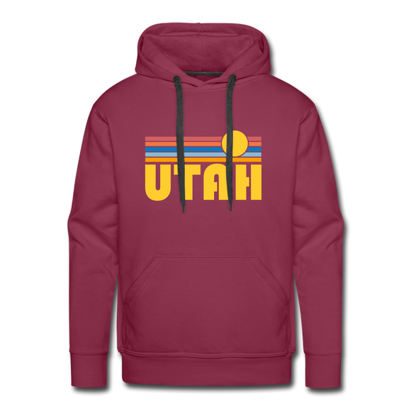 Premium Utah Hoodie - Retro Sun Premium Men's Utah Sweatshirt / Hoodie - burgundy