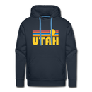 Premium Utah Hoodie - Retro Sun Premium Men's Utah Sweatshirt / Hoodie - navy