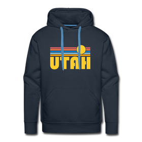 Premium Utah Hoodie - Retro Sun Premium Men's Utah Sweatshirt / Hoodie - navy