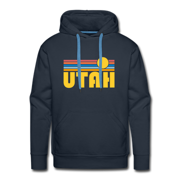 Premium Utah Hoodie - Retro Sun Premium Men's Utah Sweatshirt / Hoodie - navy