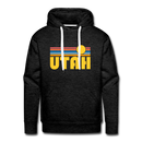 Premium Utah Hoodie - Retro Sun Premium Men's Utah Sweatshirt / Hoodie - charcoal grey