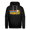 Premium Vermont Hoodie - Retro Sun Premium Men's Vermont Sweatshirt / Hoodie - black