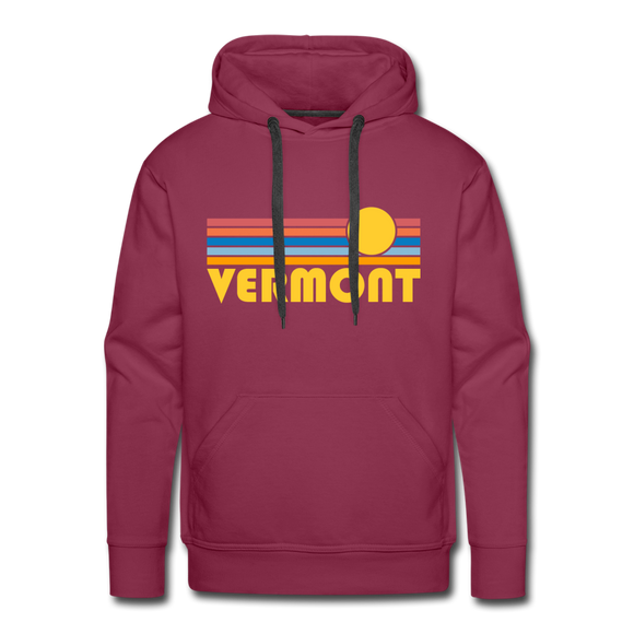 Premium Vermont Hoodie - Retro Sun Premium Men's Vermont Sweatshirt / Hoodie - burgundy