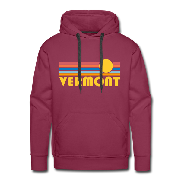 Premium Vermont Hoodie - Retro Sun Premium Men's Vermont Sweatshirt / Hoodie - burgundy