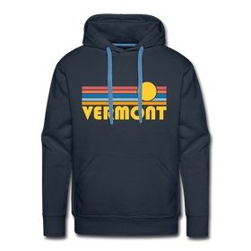 Premium Vermont Hoodie - Retro Sun Premium Men's Vermont Sweatshirt / Hoodie - navy