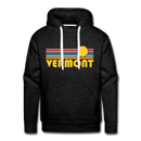 Premium Vermont Hoodie - Retro Sun Premium Men's Vermont Sweatshirt / Hoodie - charcoal grey