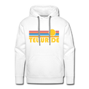 Premium Telluride, Colorado Hoodie - Retro Sun Premium Men's Telluride Sweatshirt / Hoodie - white