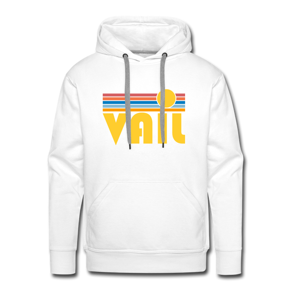 Premium Vail, Colorado Hoodie - Retro Sun Premium Men's Vail Sweatshirt / Hoodie - white