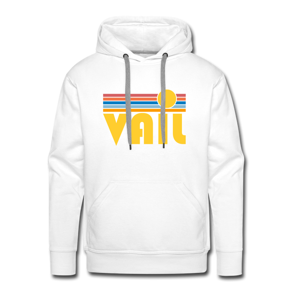 Premium Vail, Colorado Hoodie - Retro Sun Premium Men's Vail Sweatshirt / Hoodie - white