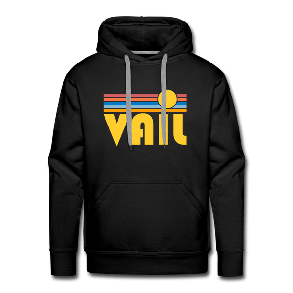 Premium Vail, Colorado Hoodie - Retro Sun Premium Men's Vail Sweatshirt / Hoodie - black