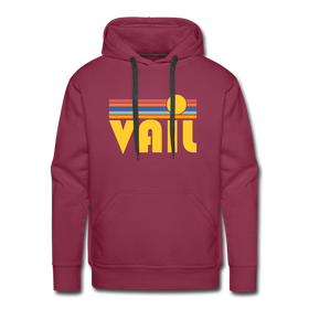 Premium Vail, Colorado Hoodie - Retro Sun Premium Men's Vail Sweatshirt / Hoodie - burgundy