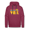 Premium Vail, Colorado Hoodie - Retro Sun Premium Men's Vail Sweatshirt / Hoodie - burgundy