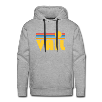 Premium Vail, Colorado Hoodie - Retro Sun Premium Men's Vail Sweatshirt / Hoodie - heather grey