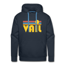Premium Vail, Colorado Hoodie - Retro Sun Premium Men's Vail Sweatshirt / Hoodie - navy