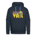 Premium Vail, Colorado Hoodie - Retro Sun Premium Men's Vail Sweatshirt / Hoodie - navy