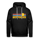 Premium West Virginia Hoodie - Retro Sun Premium Men's West Virginia Sweatshirt / Hoodie - black