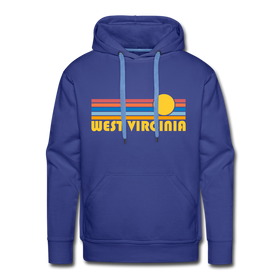 Premium West Virginia Hoodie - Retro Sun Premium Men's West Virginia Sweatshirt / Hoodie - royalblue