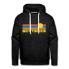 Premium West Virginia Hoodie - Retro Sun Premium Men's West Virginia Sweatshirt / Hoodie - charcoal grey