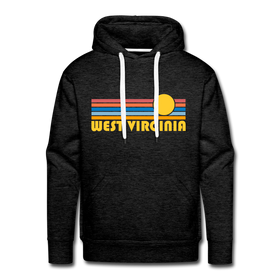 Premium West Virginia Hoodie - Retro Sun Premium Men's West Virginia Sweatshirt / Hoodie