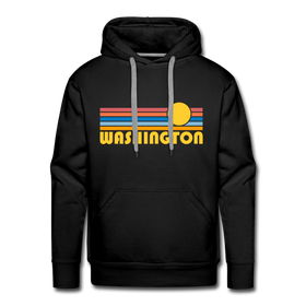 Premium Washington Hoodie - Retro Sun Premium Men's Washington Sweatshirt / Hoodie - black