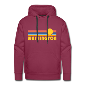 Premium Washington Hoodie - Retro Sun Premium Men's Washington Sweatshirt / Hoodie - burgundy
