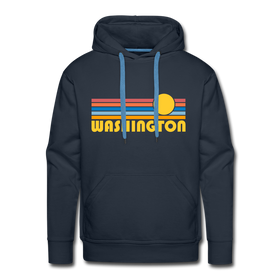 Premium Washington Hoodie - Retro Sun Premium Men's Washington Sweatshirt / Hoodie - navy