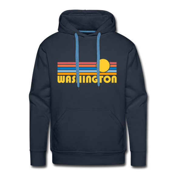 Premium Washington Hoodie - Retro Sun Premium Men's Washington Sweatshirt / Hoodie - navy