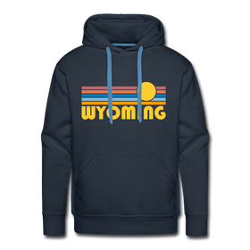 Premium Wyoming Hoodie - Retro Sun Premium Men's Wyoming Sweatshirt / Hoodie - navy