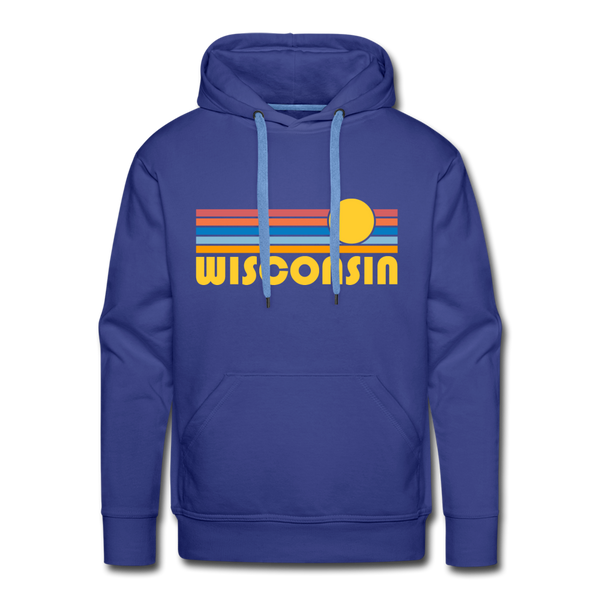 Premium Wisconsin Hoodie - Retro Sun Premium Men's Wisconsin Sweatshirt / Hoodie - royalblue