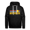 Premium Wisconsin Hoodie - Retro Sun Premium Men's Wisconsin Sweatshirt / Hoodie - charcoal grey