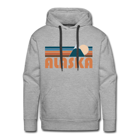 Premium Alaska Hoodie - Retro Mountain Premium Men's Alaska Sweatshirt / Hoodie - heather grey