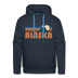Premium Alaska Hoodie - Retro Mountain Premium Men's Alaska Sweatshirt / Hoodie - navy