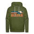 Premium Alaska Hoodie - Retro Mountain Premium Men's Alaska Sweatshirt / Hoodie - olive green