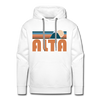 Premium Alta, Utah Hoodie - Retro Mountain Premium Men's Alta Sweatshirt / Hoodie - white