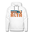 Premium Alta, Utah Hoodie - Retro Mountain Premium Men's Alta Sweatshirt / Hoodie - white