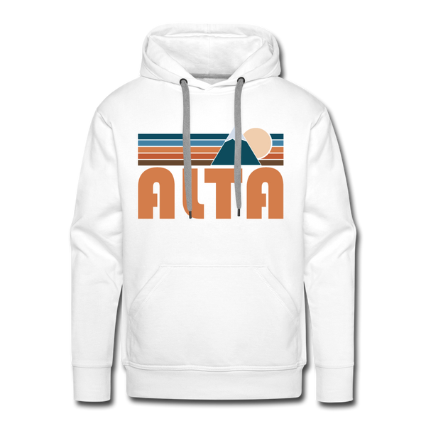 Premium Alta, Utah Hoodie - Retro Mountain Premium Men's Alta Sweatshirt / Hoodie - white