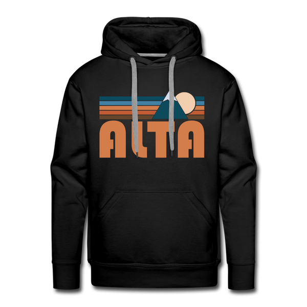 Premium Alta, Utah Hoodie - Retro Mountain Premium Men's Alta Sweatshirt / Hoodie - black