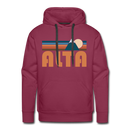 Premium Alta, Utah Hoodie - Retro Mountain Premium Men's Alta Sweatshirt / Hoodie - burgundy